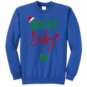 Christmas Funny Santa New Mama Pregnancy Announcet Gift Sweatshirt