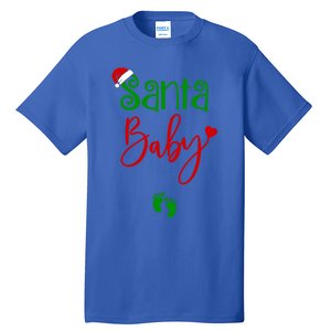 Christmas Funny Santa New Mama Pregnancy Announcet Gift Tall T-Shirt