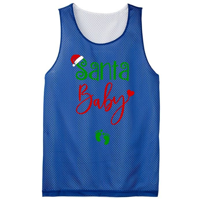 Christmas Funny Santa New Mama Pregnancy Announcet Gift Mesh Reversible Basketball Jersey Tank