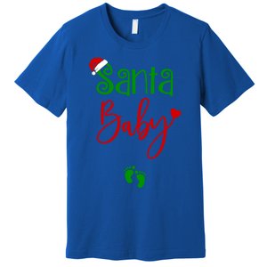 Christmas Funny Santa New Mama Pregnancy Announcet Gift Premium T-Shirt