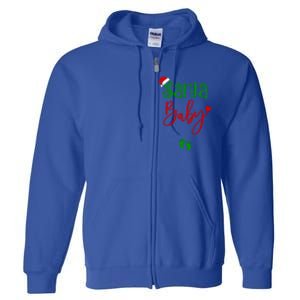 Christmas Funny Santa New Mama Pregnancy Announcet Gift Full Zip Hoodie