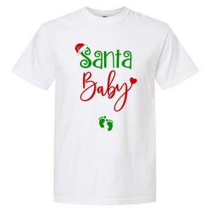 Christmas Funny Santa New Mama Pregnancy Announcet Gift Garment-Dyed Heavyweight T-Shirt