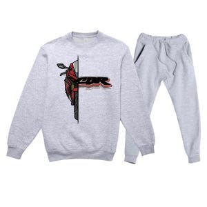 Cbr Fireblade Sportbike Motorcycle Premium Crewneck Sweatsuit Set