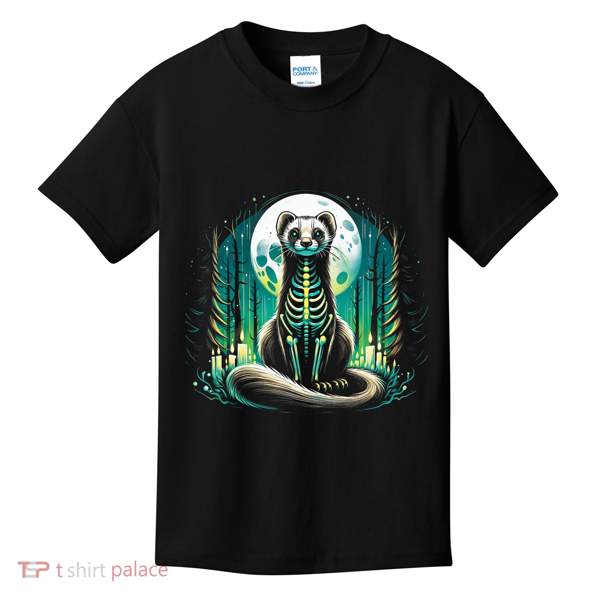 Cool Ferret Skeleton Halloween Christmas Birthday Kids T-Shirt