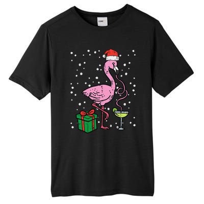 Christmas Flamingo Santa Tropical Xmas Vacation Funny Funny Tall Fusion ChromaSoft Performance T-Shirt