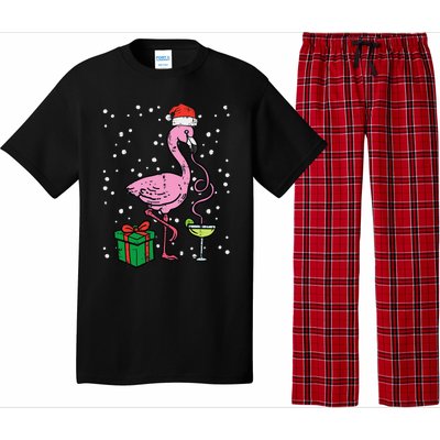 Christmas Flamingo Santa Tropical Xmas Vacation Funny Funny Pajama Set