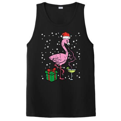 Christmas Flamingo Santa Tropical Xmas Vacation Funny Funny PosiCharge Competitor Tank