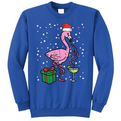 Christmas Flamingo Santa Tropical Xmas Vacation Funny Funny Sweatshirt