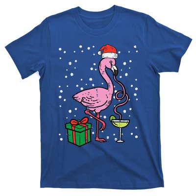 Christmas Flamingo Santa Tropical Xmas Vacation Funny Funny T-Shirt