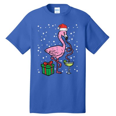 Christmas Flamingo Santa Tropical Xmas Vacation Funny Funny Tall T-Shirt