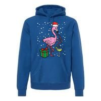 Christmas Flamingo Santa Tropical Xmas Vacation Funny Funny Premium Hoodie