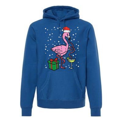 Christmas Flamingo Santa Tropical Xmas Vacation Funny Funny Premium Hoodie