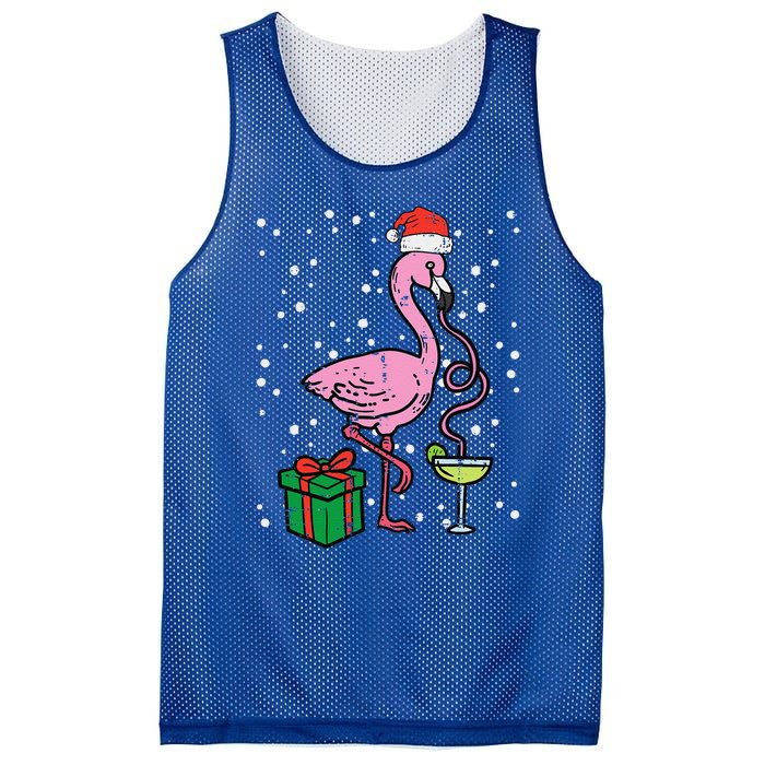 Christmas Flamingo Santa Tropical Xmas Vacation Funny Funny Mesh Reversible Basketball Jersey Tank