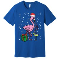 Christmas Flamingo Santa Tropical Xmas Vacation Funny Funny Premium T-Shirt