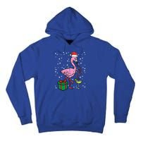 Christmas Flamingo Santa Tropical Xmas Vacation Funny Funny Tall Hoodie