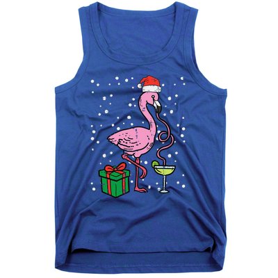 Christmas Flamingo Santa Tropical Xmas Vacation Funny Funny Tank Top