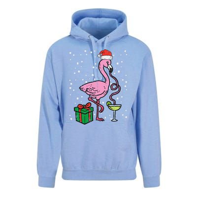 Christmas Flamingo Santa Tropical Xmas Vacation Funny Funny Unisex Surf Hoodie