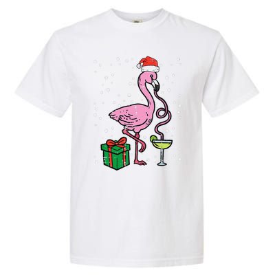 Christmas Flamingo Santa Tropical Xmas Vacation Funny Funny Garment-Dyed Heavyweight T-Shirt