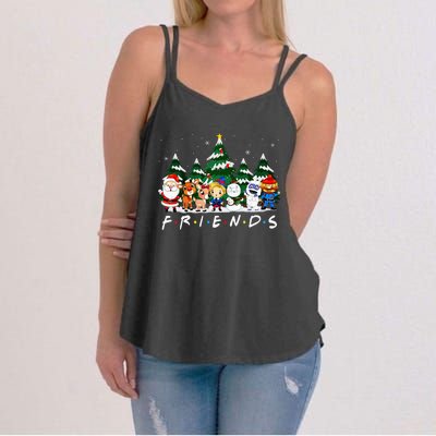 Christmas Friends Santa Rudolph Snowman Xmas Family Pajamas Women's Strappy Tank