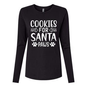 Cookies For Santa Paws Owner Mom Dad Funny Gift Cute Gift Womens Cotton Relaxed Long Sleeve T-Shirt