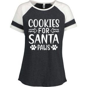 Cookies For Santa Paws Owner Mom Dad Funny Gift Cute Gift Enza Ladies Jersey Colorblock Tee