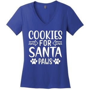 Cookies For Santa Paws Owner Mom Dad Funny Gift Cute Gift Women's V-Neck T-Shirt