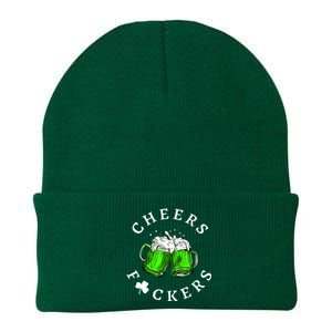 Cheers Fckers' St Patricks Day Beer Drinking Funny Knit Cap Winter Beanie