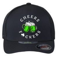 Cheers Fckers' St Patricks Day Beer Drinking Funny Flexfit Unipanel Trucker Cap