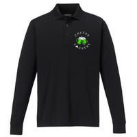 Cheers Fckers' St Patricks Day Beer Drinking Funny Performance Long Sleeve Polo