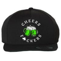 Cheers Fckers' St Patricks Day Beer Drinking Funny Wool Snapback Cap