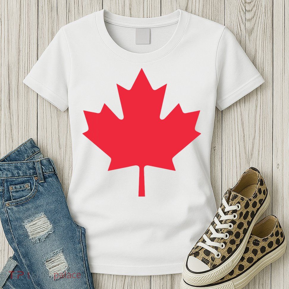 Canadian Flag Shirts Red Maple Leaf Canada Day Womens T-Shirt