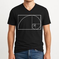 Cool Fibonacci Spiral Trendy Math Lover Science V-Neck T-Shirt