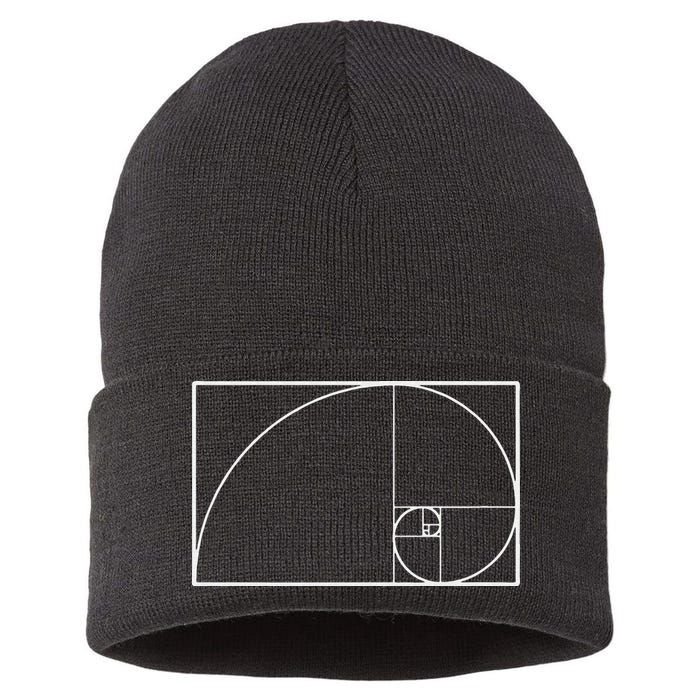 Cool Fibonacci Spiral Trendy Math Lover Science Sustainable Knit Beanie