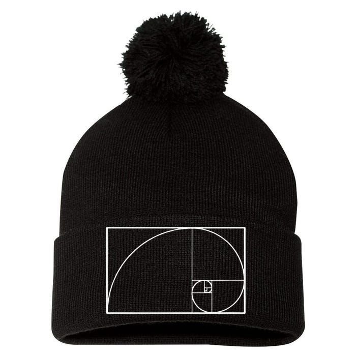 Cool Fibonacci Spiral Trendy Math Lover Science Pom Pom 12in Knit Beanie