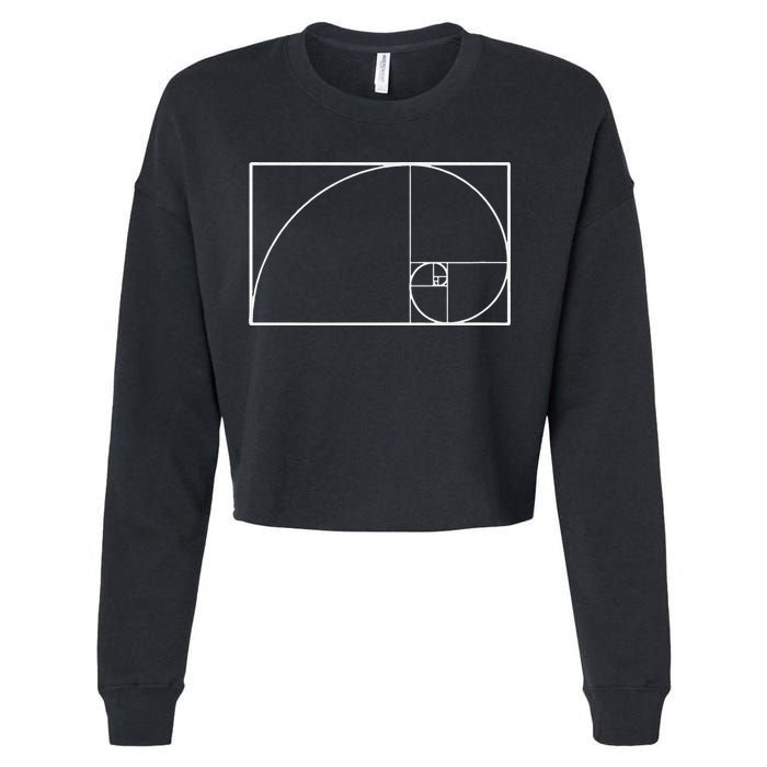 Cool Fibonacci Spiral Trendy Math Lover Science Cropped Pullover Crew