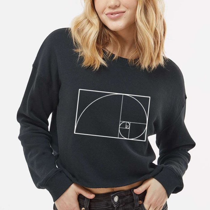 Cool Fibonacci Spiral Trendy Math Lover Science Cropped Pullover Crew
