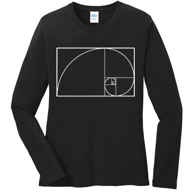 Cool Fibonacci Spiral Trendy Math Lover Science Ladies Long Sleeve Shirt