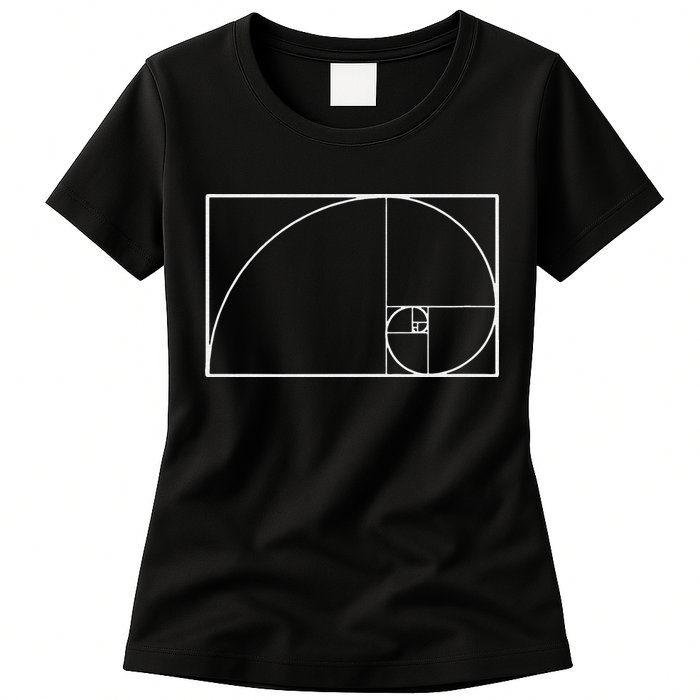 Cool Fibonacci Spiral Trendy Math Lover Science Womens T-Shirt