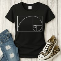 Cool Fibonacci Spiral Trendy Math Lover Science Womens T-Shirt