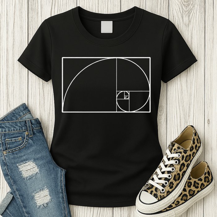 Cool Fibonacci Spiral Trendy Math Lover Science Womens T-Shirt