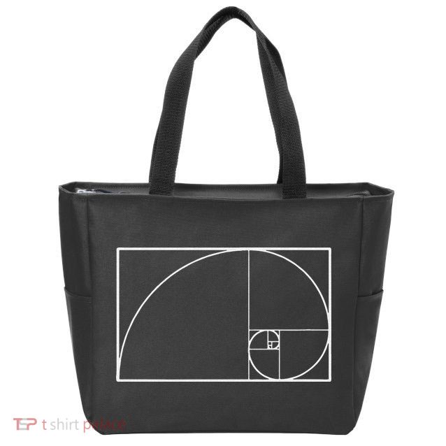 Cool Fibonacci Spiral Trendy Math Lover Science Zip Tote Bag