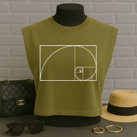 Cool Fibonacci Spiral Trendy Math Lover Science Garment-Dyed Women's Muscle Tee