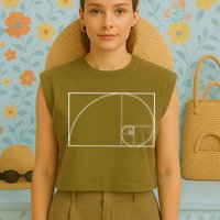 Cool Fibonacci Spiral Trendy Math Lover Science Garment-Dyed Women's Muscle Tee