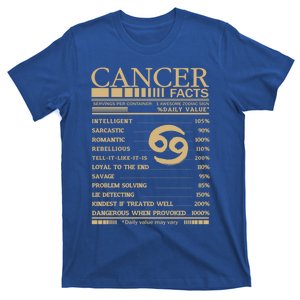 Cancer Facts Servings Per Container: 1 Awesome Zodiac Sign Gift T-Shirt