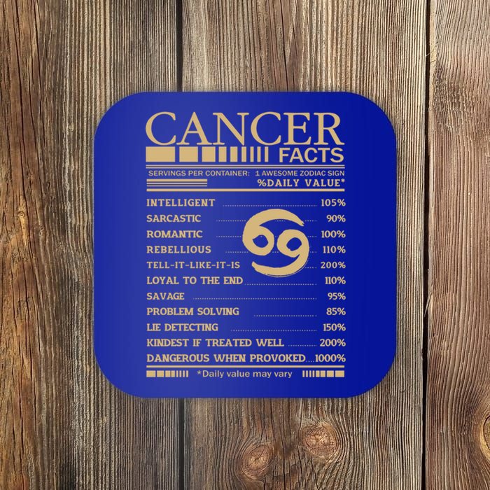 Cancer Facts Servings Per Container: 1 Awesome Zodiac Sign Gift Coaster