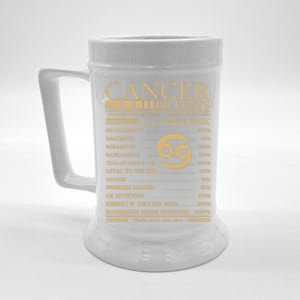 Cancer Facts Servings Per Container: 1 Awesome Zodiac Sign Gift Beer Stein