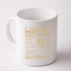 Cancer Facts Servings Per Container: 1 Awesome Zodiac Sign Gift Coffee Mug