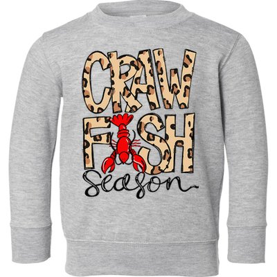Craw Fish Season Leopard Love Crawfish Toddler Sweatshirt