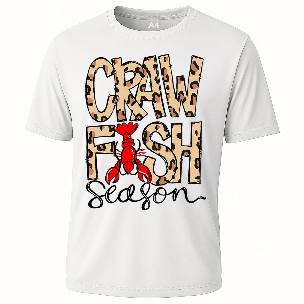 Craw Fish Season Leopard Love Crawfish Cooling Performance Crew T-Shirt