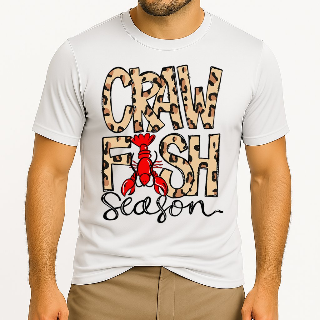 Craw Fish Season Leopard Love Crawfish Cooling Performance Crew T-Shirt